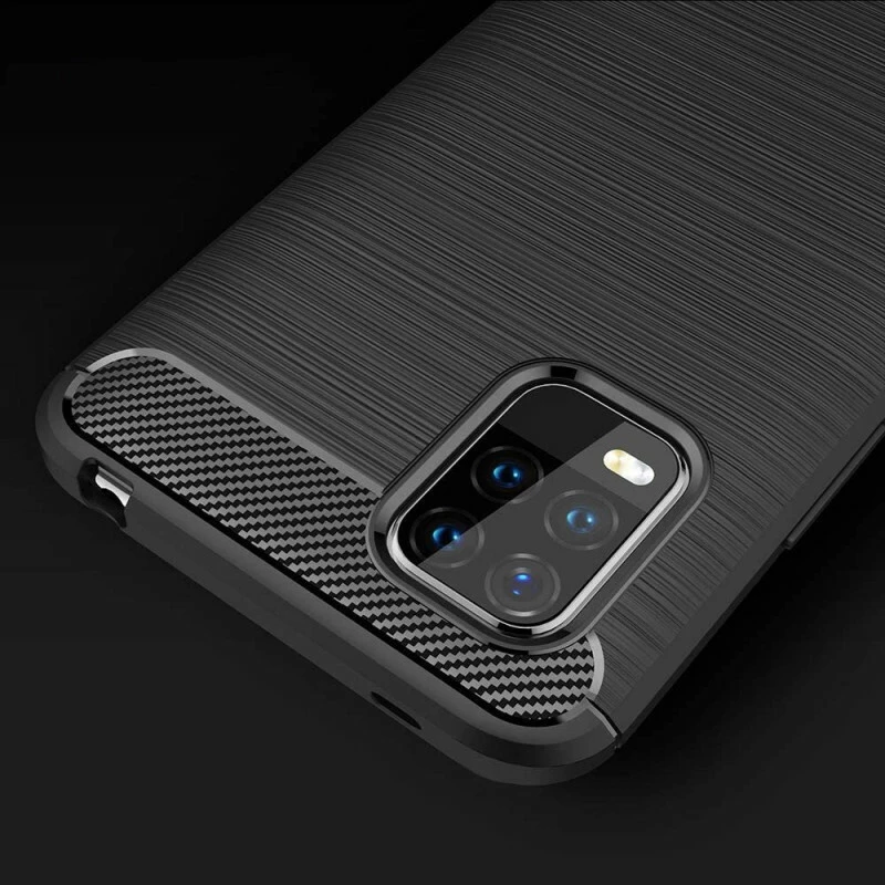 Carbon Fiber Back Cover Σιλικόνης Μαύρο (Xiaomi Mi 10 Lite)
