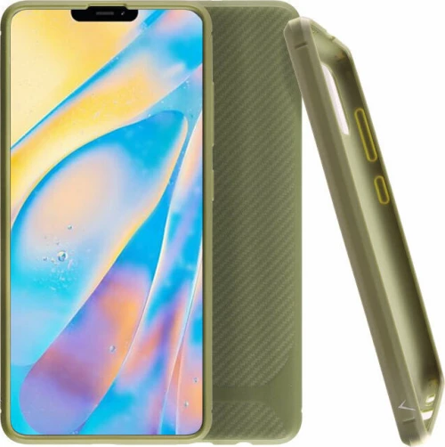 Idol 1991 Carbon Rugged Camera Protective Back Cover Σιλικόνης Πράσινο (iPhone 12 mini)