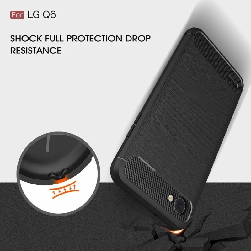 Carbon Back Cover Μαύρο (LG Q6)