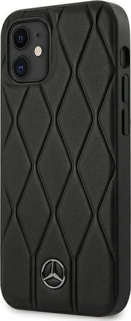 Mercedes-Benz Wave Back Cover Δερματίνης Μαύρο (iPhone 12 mini)