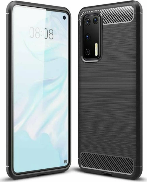 Brushed Carbon Back Cover Μαύρο (Huawei P40)