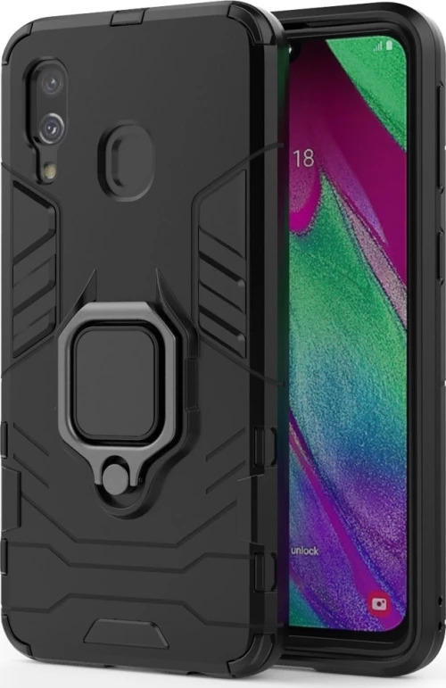 Shockproof Ring Back Cover Μαύρο (Galaxy A40)