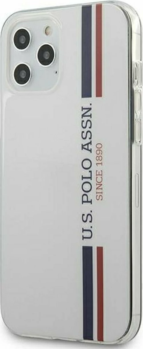 U.S. Polo Assn. Tricolor Pattern Back Cover Σιλικόνης Λευκό (iPhone 12 Pro Max)