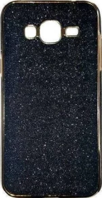 Back Cover Σιλικόνης Black Glitter (Galaxy J3 2016)