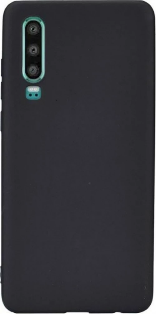 Soft Matt Back Cover Σιλικόνης Μαύρο (Huawei P30)