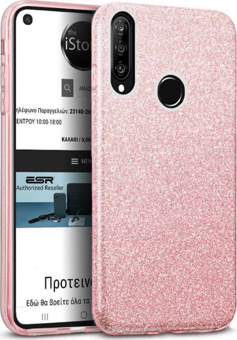 Shining Back Cover Σιλικόνης Ροζ Χρυσό (Huawei P40 Lite E)