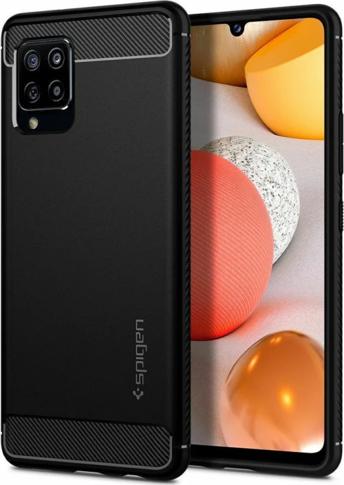 Spigen Rugged Armor Back Cover Πλαστικό Matte Black (Galaxy A42)