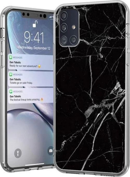 Wozinsky Marble Back Cover Σιλικόνης Μαύρο (Galaxy A71)