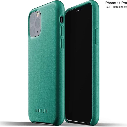 Mujjo Full Leather Back Cover Alpine Green (iPhone 11 Pro)