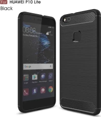 Carbon Fibre Brushed TPU Backcover Θήκη για Huawei P10 Lite - Μαύρη