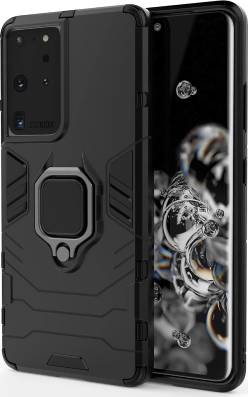 Ring Armor Kickstand Back Cover Πλαστικό Μαύρο (Galaxy S21 Ultra 5G)