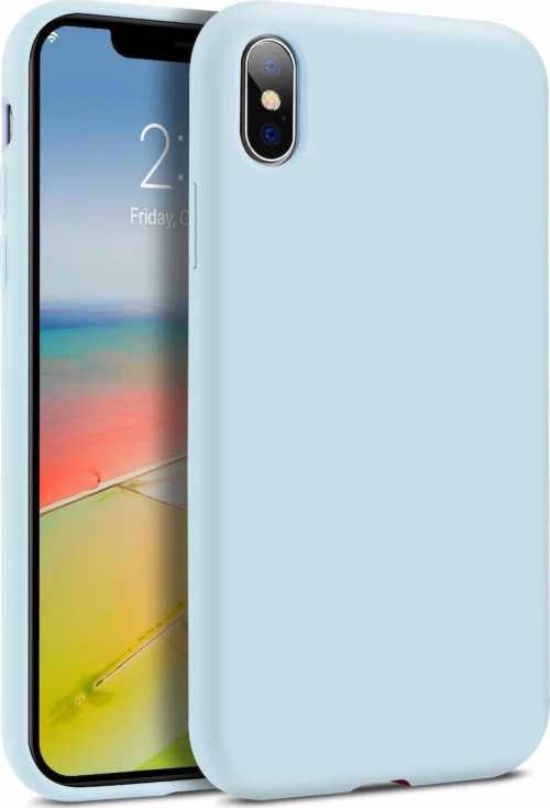 Xiaomi Redmi 7a - Slim Liquid Silicone Gel Rubber Case Soft Touch Back Cover Light Blue (oem)