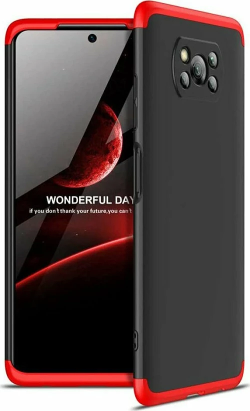GKK 360 Full Cover Πλαστικό Μαύρο/Κόκκινο (Poco X3 NFC)