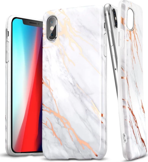 ESR Soft Marble Back Cover Σιλικόνης Grey Gold (iPhone XS Max)