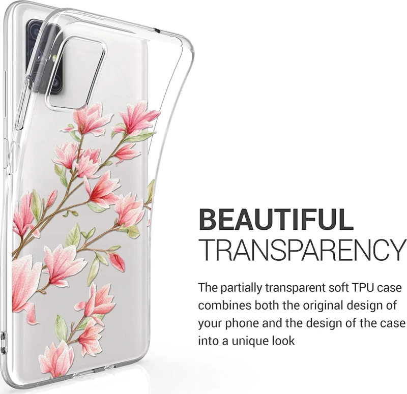 KWmobile Slim Fit Gel Back Cover Σιλικόνης Magnolia / Διάφανο (Galaxy M51)
