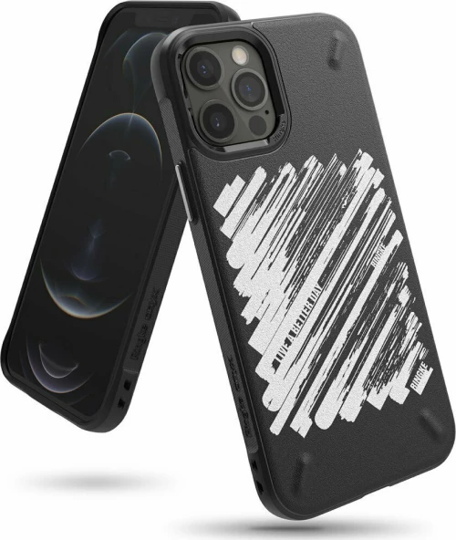 Ringke Onyx Design Durable TPU Back Cover Συνθετική Μαύρο Paint (iPhone 12 / 12 Pro)