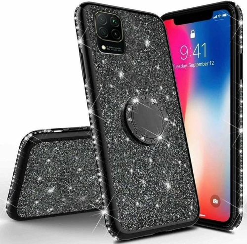 Diamond Ring Back Cover Σιλικόνης Μαύρο (Huawei Y5p)
