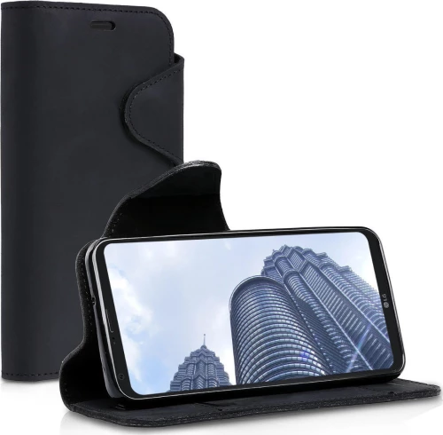 KWmobile Kalibri Suede Wallet Δερμάτινο Μαύρο (LG Q6)