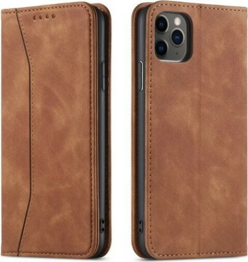 Bodycell PU Leather Book Καφέ (iPhone 11 Pro)