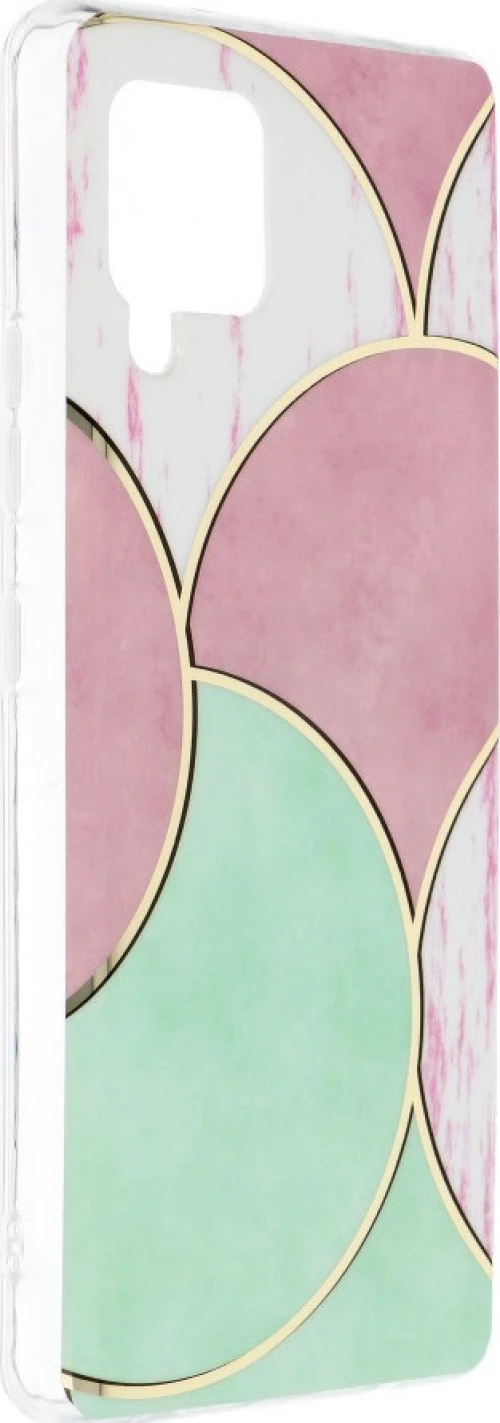 Forcell Marble Cosmo Back Cover Σιλικόνης Pink / Green Design 05 (Galaxy A42)