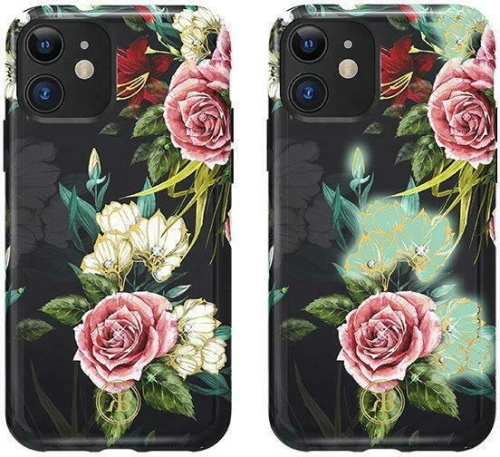 Kingxbar Forest with Swarovski Crystals Back Cover Πολύχρωμο Glowing in the Dark Leaf (iPhone 11)