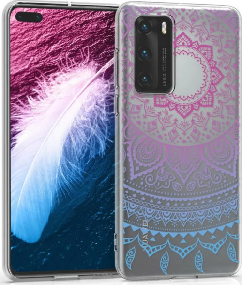 KWmobile TPU Indian Sun Back Cover Διάφανη / Blue / Dark Pink (Huawei P40)