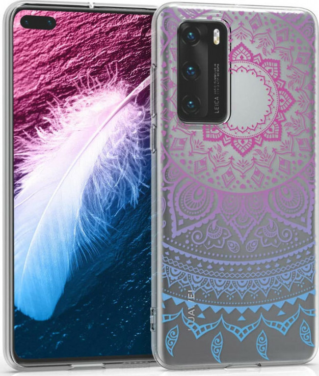 KWmobile TPU Indian Sun Back Cover Διάφανη / Blue / Dark Pink (Huawei P40)