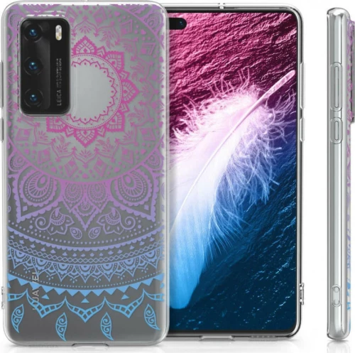 KWmobile TPU Indian Sun Back Cover Διάφανη / Blue / Dark Pink (Huawei P40)