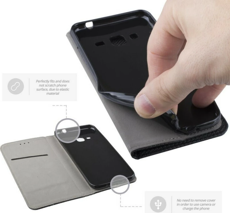 Smart Magnet Book Δερματίνης Μαύρο (Galaxy J7 2017)