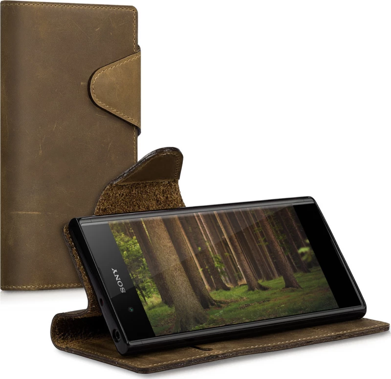 KWmobile Wallet Suede Καφέ (Xperia XA1)