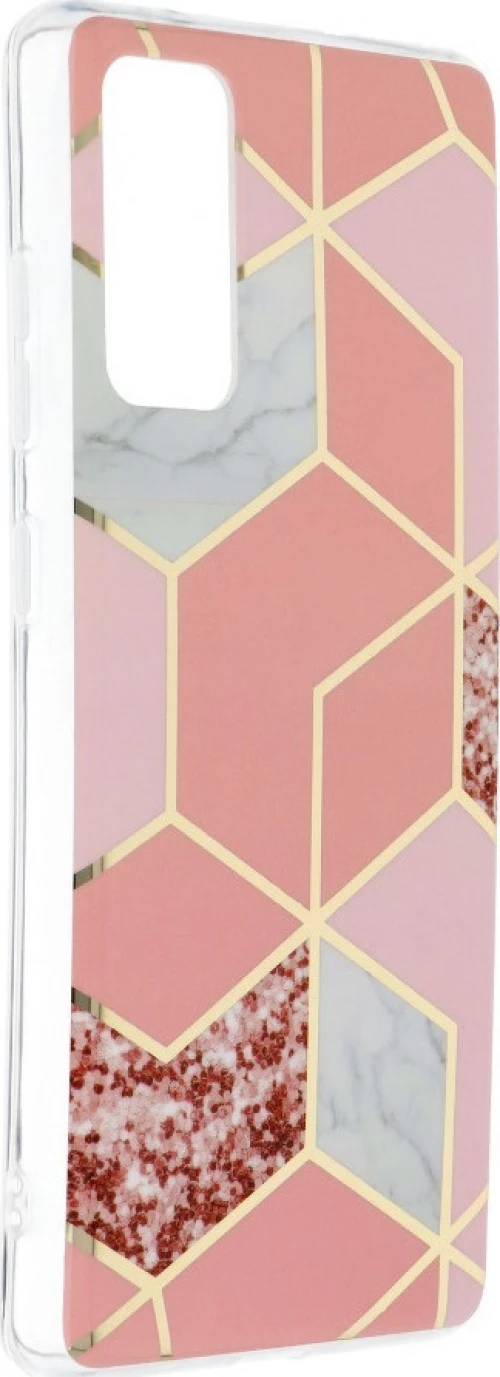 Forcell Marble Cosmo Back Cover Σιλικόνης Ροζ Design 02 (Galaxy S20 FE)