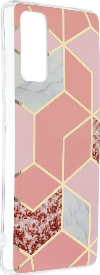 Forcell Marble Cosmo Back Cover Σιλικόνης Ροζ Design 02 (Galaxy S20 FE)