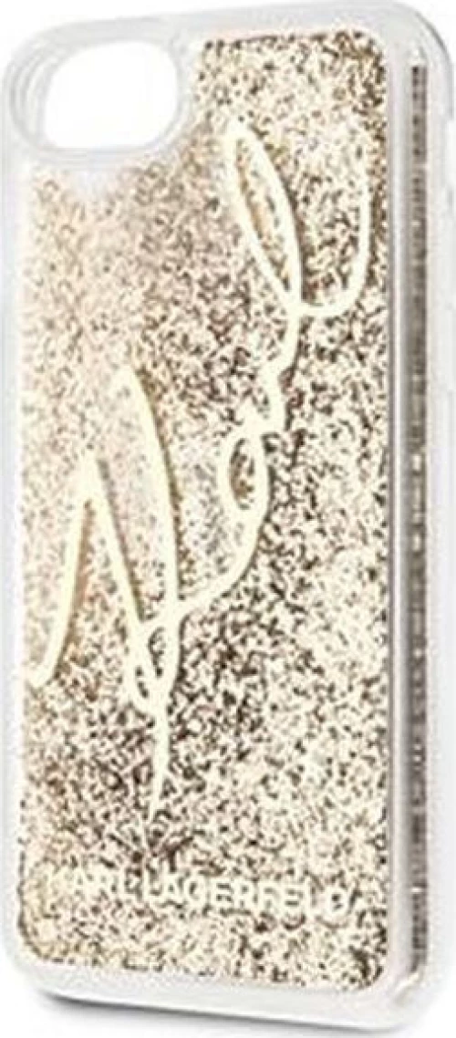 Karl Lagerfeld Glitter Signature Back Cover Χρυσό (iPhone SE 2020/8/7)