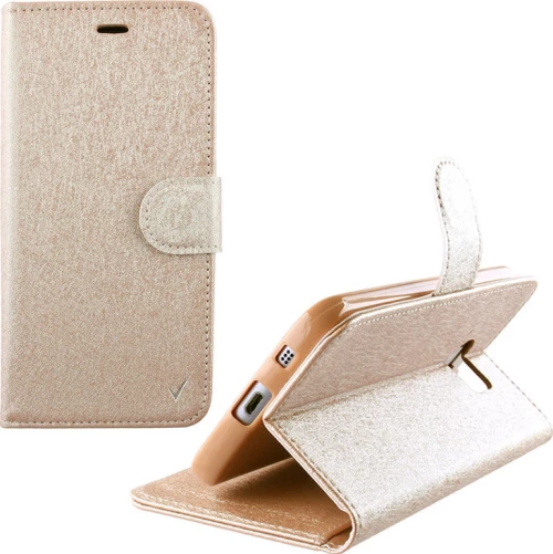 Volte-Tel Book Case TPU δερμάτινη Gold (Galaxy J7 2016)