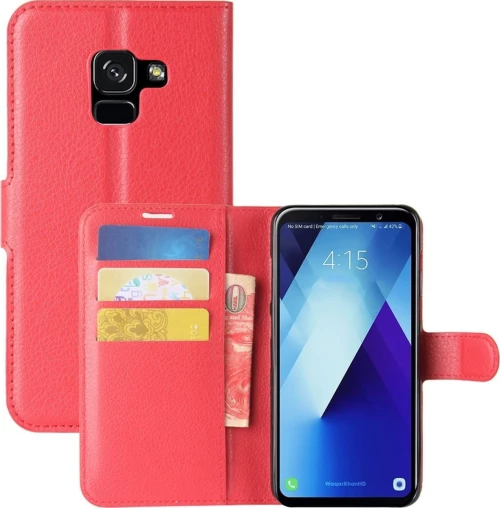 Wallet Δερματίνης Κόκκινο (Galaxy A8+ (2018))