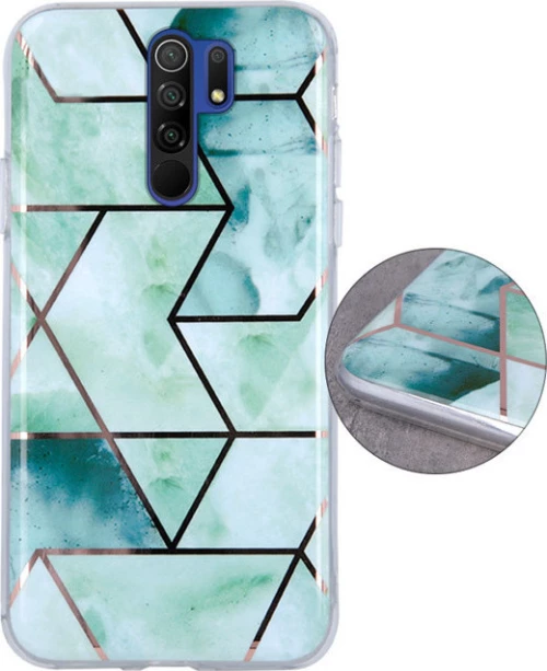 Geometric Marmur Case Back Cover (Xiaomi Redmi 9) green