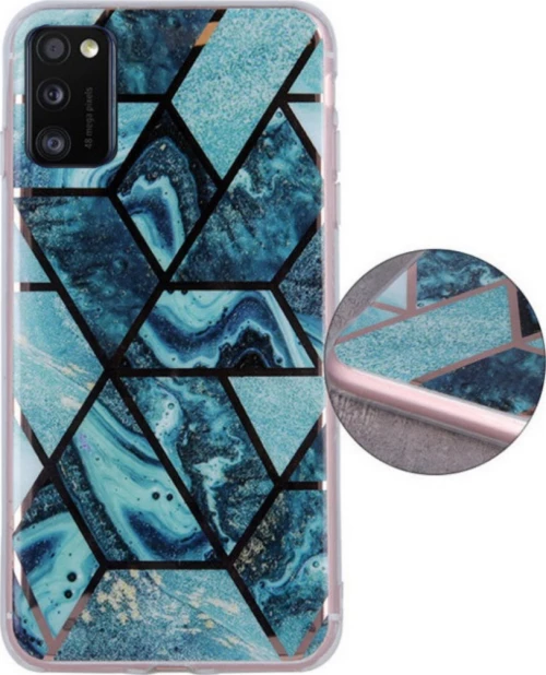 Geometric Marmur Back Cover Μπλε (Galaxy A41)