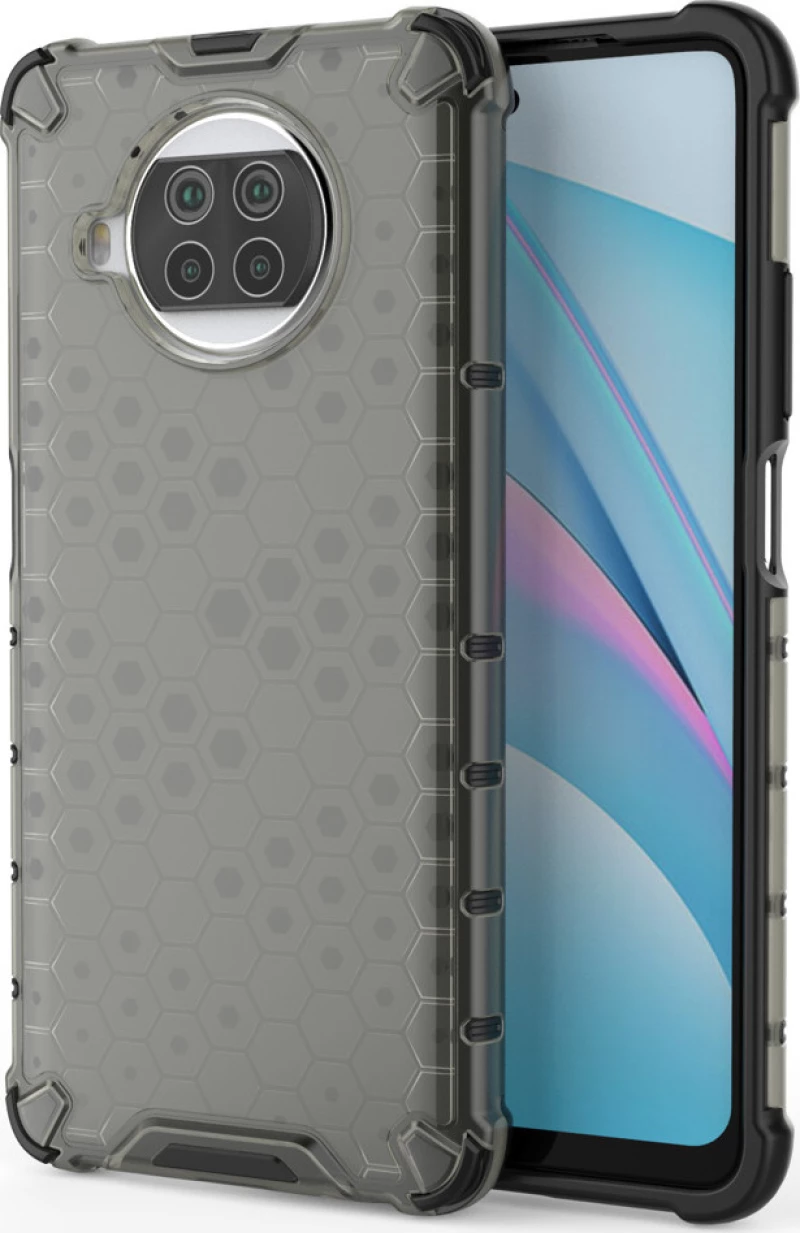 Hurtel Honeycomb Back Cover Συνθετική Ανθεκτική Μαύρο (Xiaomi Mi 10T Lite)