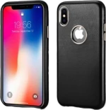 iCarer Retro Back Cover Δερμάτινο Μαύρο (iPhone X / Xs)