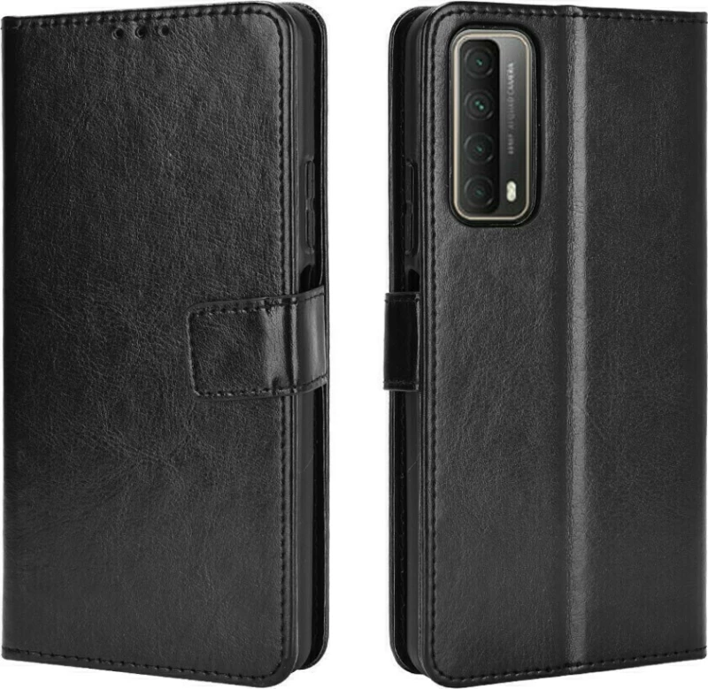 Huawei P Smart 2021-Αναδιπλούμενη Book Case με Ενσωματωμένη Θήκη Σιλικόνης – Black (oem)