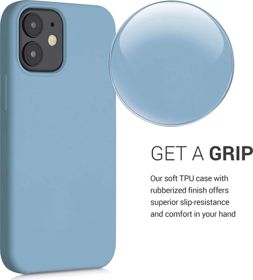 KWmobile Soft Flexible Rubber Back Cover Σιλικόνης Stone Blue (iPhone 12 mini)