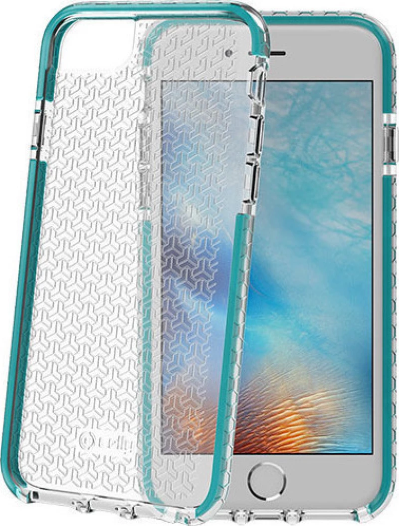 Celly Hexagon Back Cover Διαφανές Μπλε (iPhone SE 2020/8/7)