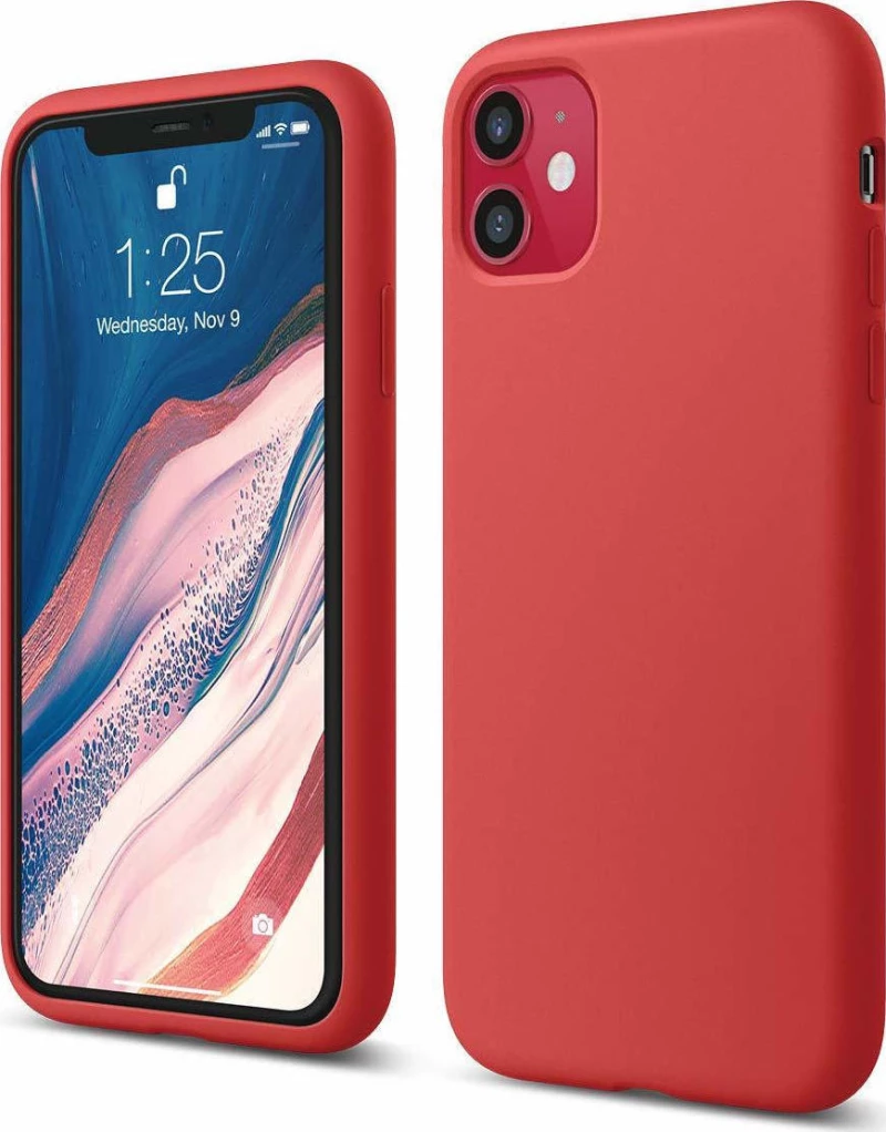 Apple iPhone 11 Case, Slim Fit Liquid Silicone Gel Rubber Soft Case ,Fit Apple iPhone 11 6.1 inch 2019 - Red (oem)