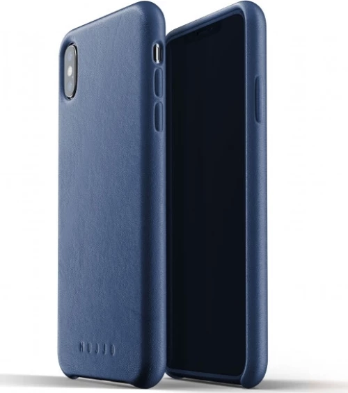 Mujjo Full Leather Back Cover Δερμάτινο Μπλε (iPhone XS Max)