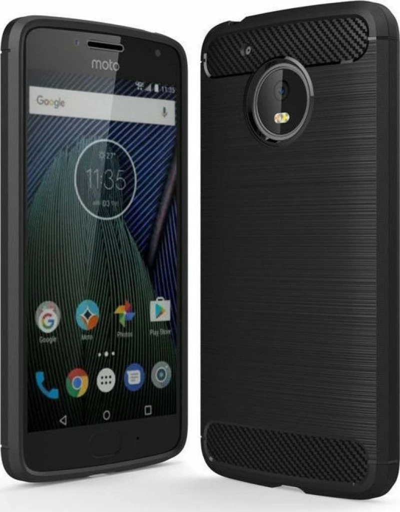 Carbon Fibre Brushed Μαύρο (Moto G5)
