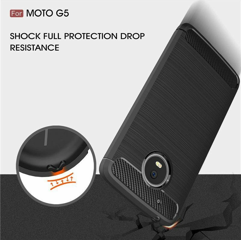 Carbon Fibre Brushed Μαύρο (Moto G5)