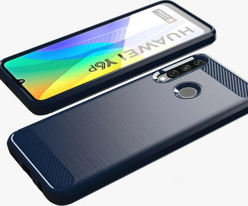 Carbon Back Cover Μπλε (Huawei Y6p)