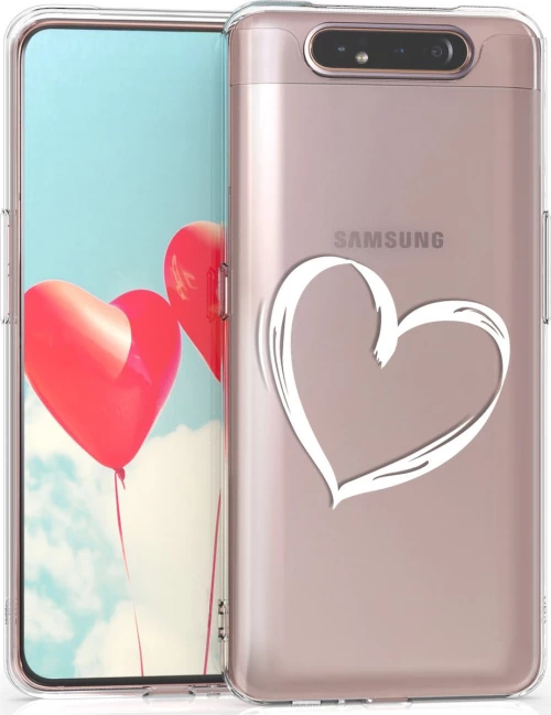 KWmobile Brushed Heart Back Cover Σιλικόνης Διάφανο (Galaxy A80)