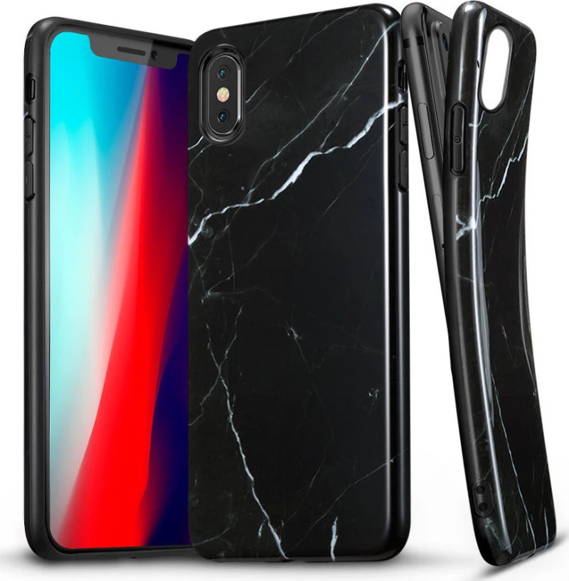 ESR Soft Marble Back Cover Σιλικόνης Μαύρο (iPhone XS Max)