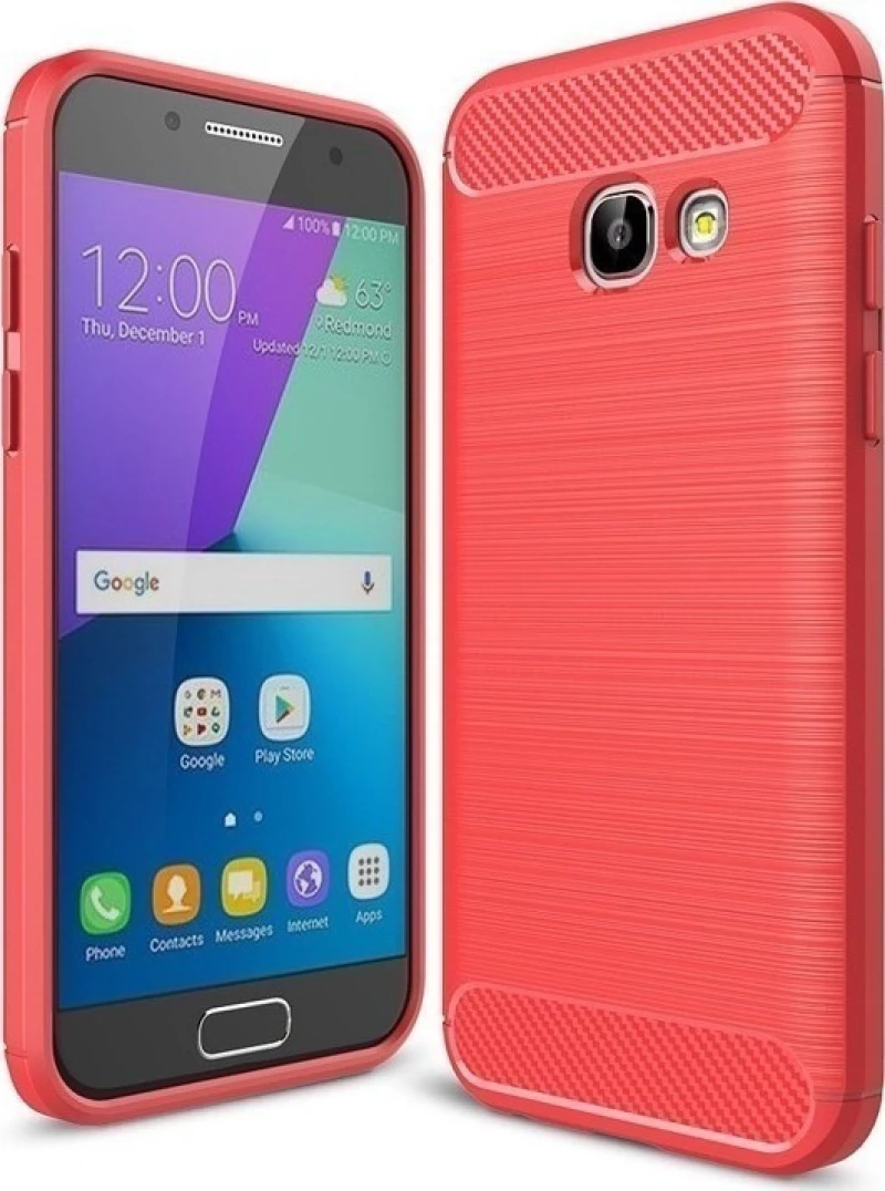 Brushed TPU Carbon Κόκκινο (Galaxy A3 2017)